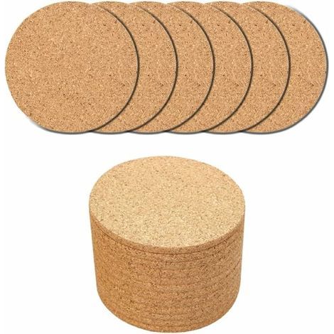 Set mit 20 runden Untersetzern aus Kork und Glas für Bars, Restaurants, Wohnungen und Büros. (1/4)