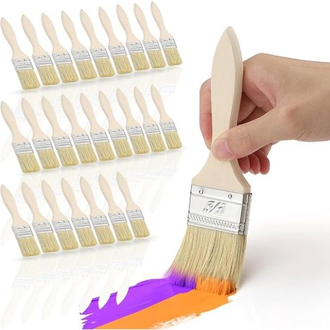 25 Pcs 1.5 Inch/3.81cm Paint Brushes Chip Paintbrushes Professional Paint Brushe Wooden Handle for Varnish Supplies Painting Stain Adhesive Wood Oil Glues Walls and Home DIY (1/5)