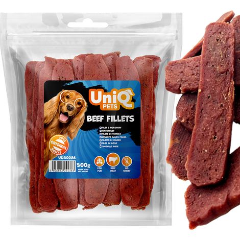 Snack Uniq Pets per cani, filetto di manzo da 500 g (1/4)