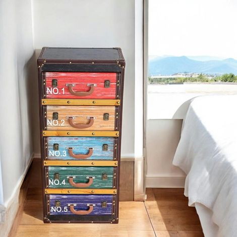Chiffonnier façon valises colorées PUNO (1/4)