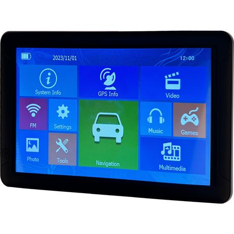 GPS Voiture 9 Pouces, Navigation Portable Camion, Grand Écran Tactile 800×480, Guidance Vocale, POI Étendu, Écran Haute Résolution, GPS Poids Lourd (1/5)