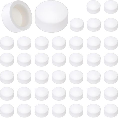 Lot de 40 capuchons d'extrémité de tuyau en PVC pour meubles - Blanc (1/5)
