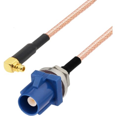 Conector tipo pigtail fakra c贸digo C BH / conector mmcx RA 20cm