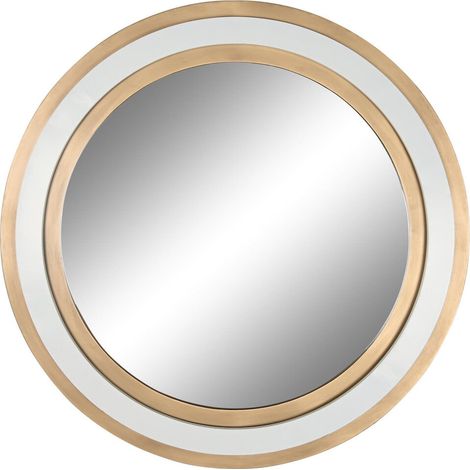 Miroir élégant doré et blanc pour déco chic - Or avec nuances de blanc (1/3)