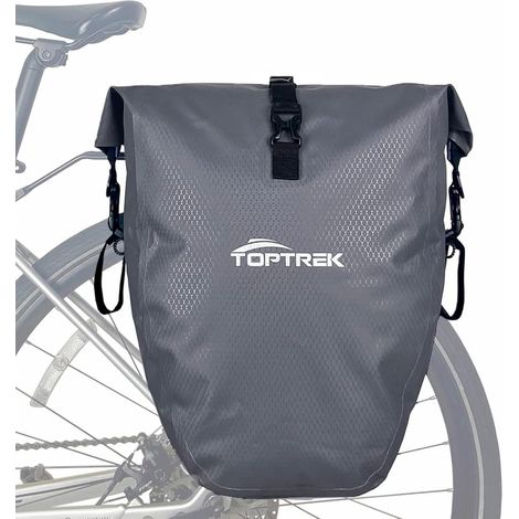 Sacoche de porte-bagages vélo étanche 23-28L, avec bandoulière, gris (1/5)