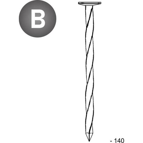 Pointe en Vrac Tête Plate Carré Torsadé (Ct) - 5.5x140 mm - 5 kg - D-Work (1/5)