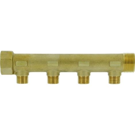 Collecteur de distribution laiton 1" 4 sorties 1/2" à portée plate certifié ACS chauffage et sanitaire - THERMADOR COLC264P