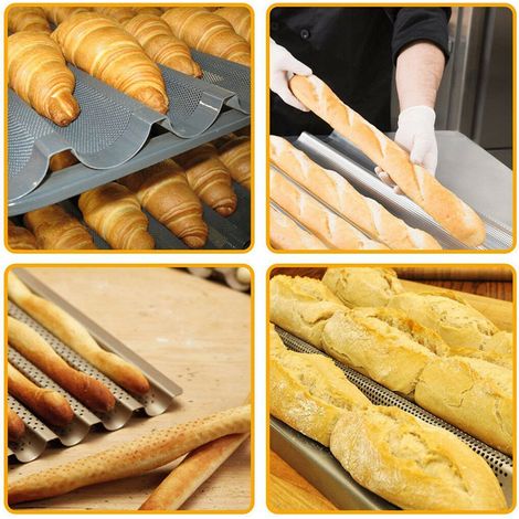 Moule à Pain Perforé Antiadhésif pour Cuisson de Baguette et Toast - Ustensile de Boulangerie Maison