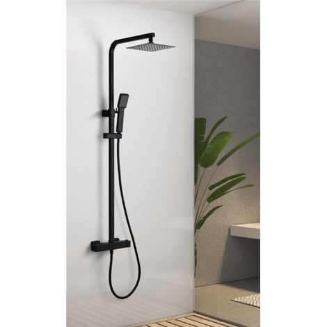 Conjunto ducha termostática IMEX BTV013/NG Vigo negro mate (1/4)