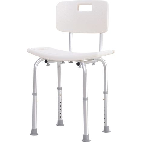 easycomfort sedile da doccia con schienale ausilio da vasca, sedia doccia altezza regolabile 8 posizioni antiscivolo (1/5)