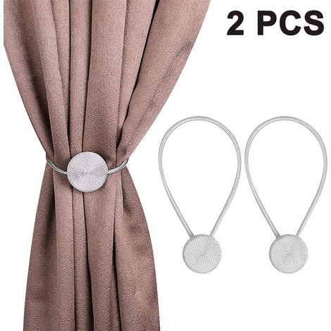 Attache-rideaux Magnétique - Sans Perçage - Pour Rideaux Légers ou Transparents - Lot de 2 (1/5)