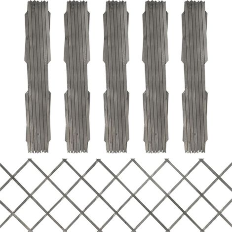Rankzäune 5 Stk. Grau Massivholz Tanne 180x60 cm