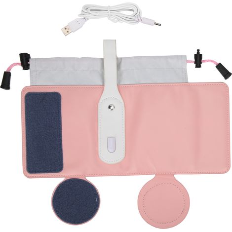 Chauffe-biberon portable - Sac chauffant pour déplacements - Accessoire bébé rose (1/5)