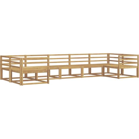 Set di divani da esterno 7 pcs Bianco Legno di Acacia Massello vidaXL
