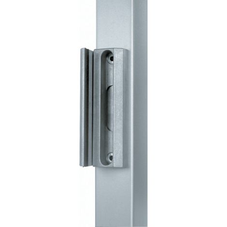 Locinox – Gâche pour serrure électrique 168x48mm – Aluminium brut – Fixation Quick-Fix – Butée réglable – Compatible profils 40 à 60mm