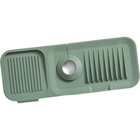 Grille de protection d'évier en silicone mat, sans odeur, propre et sûr, accessoire de lavabo pour cuisine et salle de bain, vert foncé (1/5)