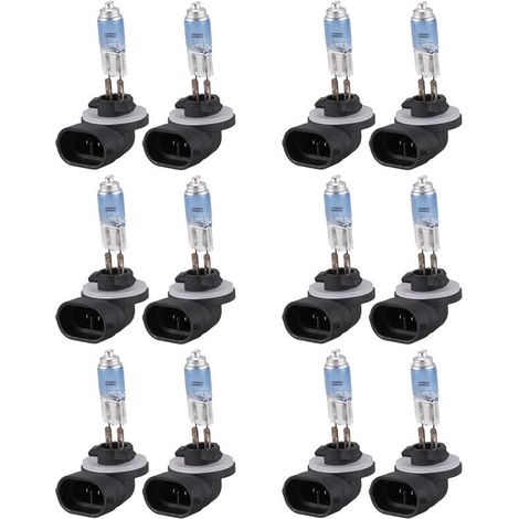 12Pcs 881 100W 12V Ampoule de Brouillard Halogène Super Blanc pour Voiture Automatique (1/2)