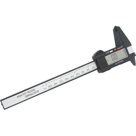 Pied à coulisse numérique électronique avec écran LCD, 150 mm (6 pouces), conversion pouces/millimètres, PA66, noir