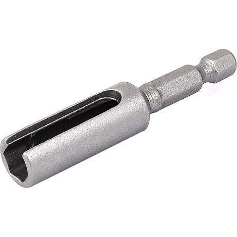 65mm Long 8mm Hexagonal Écrou Prise Fendu Extension Entraînement Pointe Adaptateur Argent Gris (1/3)