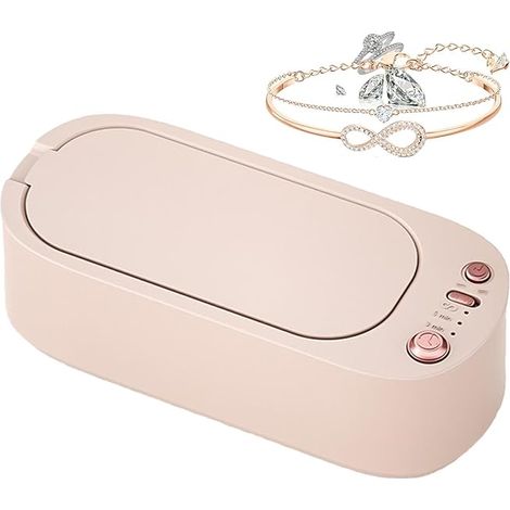 Nettoyeur à ultrasons pour bijoux, nettoyeur à ultrasons pour lunettes, nettoyeur portable pour bijoux et lunettes permettant un nettoyage en profondeur, nettoyeur portable pour lunettes à 3 vitesses, (1/5)