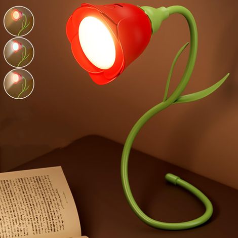 Lampe de Lecture Sans Fil, Rechargeable, Innfiniment Flexibilité Portable Lumiere de liseuse pour Voyage, Tricot & Bureau Lampe Rose Éternelle LED - Cadeaux pour Elle Femmes & Mères (1/5)