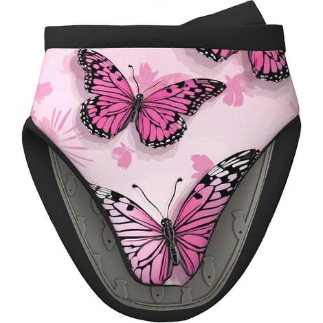 Gants de cuisine en silicone, lot de 2 gants de cuisine en silicone à motif papillon rose, mini gants de cuisine résistants à la chaleur, antidérapants, maniques pour plats chauds (1/5)