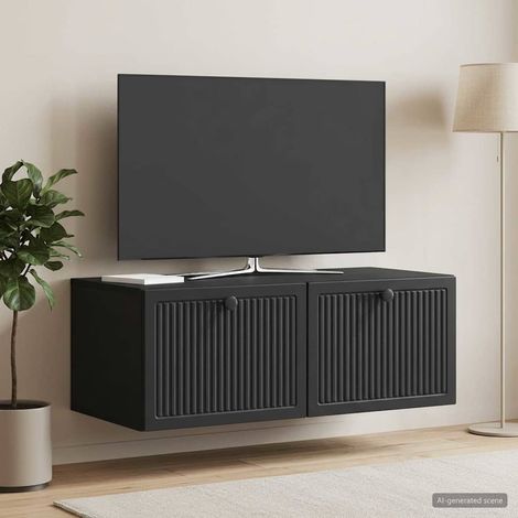 Wandmontierter TV-Schrank Schwarz 78,5 x 41 x 30 cm (1/5)