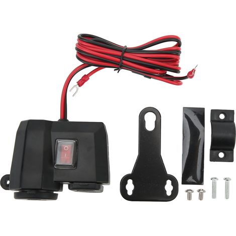 Chargeur de téléphone double USB pour moto 12 V étanche, prise pour vélo électrique avec allume-cigare et voltmètre numérique (1/5)