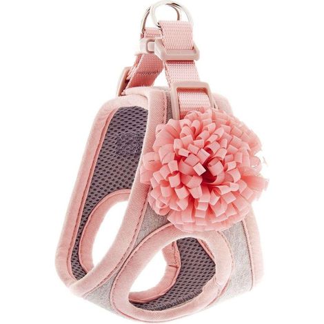 M 37-45 cm: Pettorina imbottitura in Air Mesh e cotone con fiore modello Bella per cani
