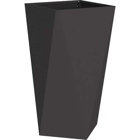 Jardinière rectangulaire design moderne extérieur 40 x 40 x 75 cm finition chic en acier noir (1/5)