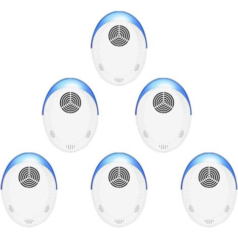 Lot de 6 répulsifs rongeurs et insectes, répulsif à ultrasons, non toxique, sans odeur, très efficace, puissant, blanc (1/5)