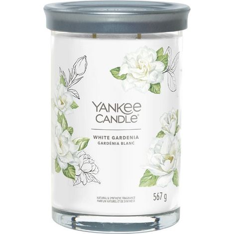 YANKEE CANDLE CANDELA TUMBLER GRANDE WHITE GARDENIA (1/4)