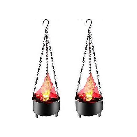 SZTXJ (2er-Pack) 3D-Beleuchtung, simulierte Flamme, Feuerstellen-Nachtlicht, hängendes LED-Licht, blinkende, tanzende Flamme für Halloween-Weihnachtsdekoration, Bar, Party