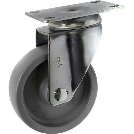 TOOLCRAFT TO-5137935 Roulette pivotante PP 100 mm avec plaque de fixation Capacité de charge (max.): 125 kg (1/4)