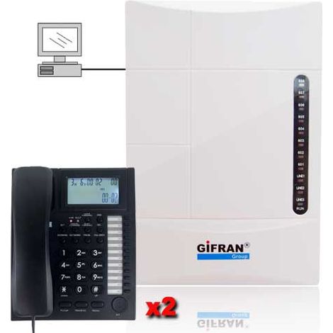 Kit Centralino telefonico + 2 telefoni professionali - (1/4)