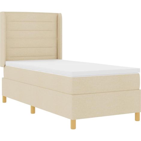 Maison Exclusive - Letto a molle con strisce LED Crema 90 x 200 cm Tessuto