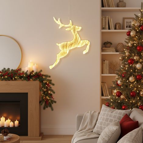 Renna luminosa con tessuto glitterato e 540 luci LED color bianco caldo integrate (1/4)