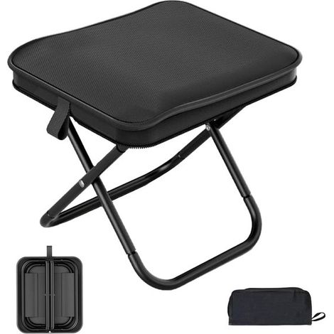 Sgabello pieghevole, sedia da pesca, sgabello da campeggio, portatile e leggero con borsa per il trasporto, portata massima 120 kg, per campeggio, escursionismo, pesca, giardinaggio (1/5)
