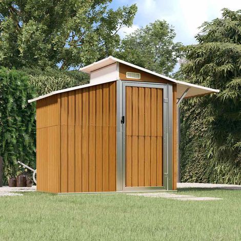 Abri de jardin-Remise Cabane pour outils Marron 270x130x208,5 cm Métal galvanisé (1/5)
