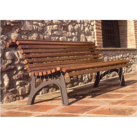 Panchina in legno con sostegni in ghisa 180 x 80 x H 76 cm