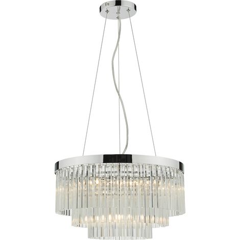 DAR GIOVANA - Lampe à Suspension Verre Clair Chrome Poli, 5x G9 (1/5)