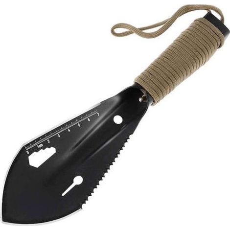Mini pelle de jardin en acier inoxydable, métal pour jardinage, camping agricole (noir) (1/5)