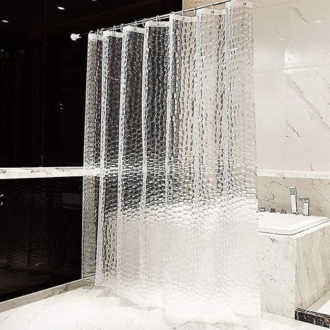 rideau De Douche 3d 200 X 180 Cm, Rideau De Douche Semi - Transparent Anti - Moisissure, Rideau De Douche Tanche Eva