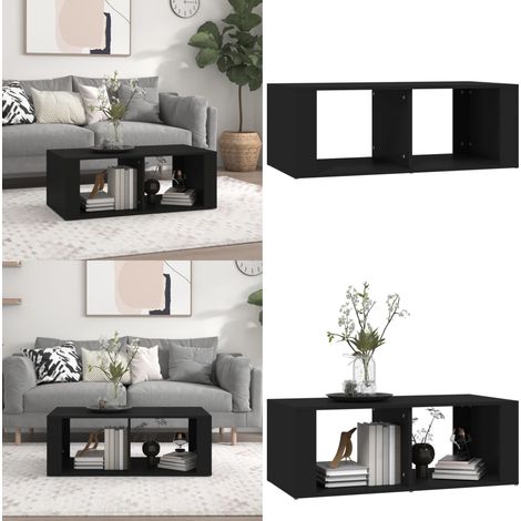 Couchtisch Schwarz 100x50x36 cm Holzwerkstoff - Schwarzer Couchtisch - Couchtisch Schwarz - Moderner Couchtisch - Holzt Tisch - Wohnzimmerschreibtisch - Home & Living (1/5)