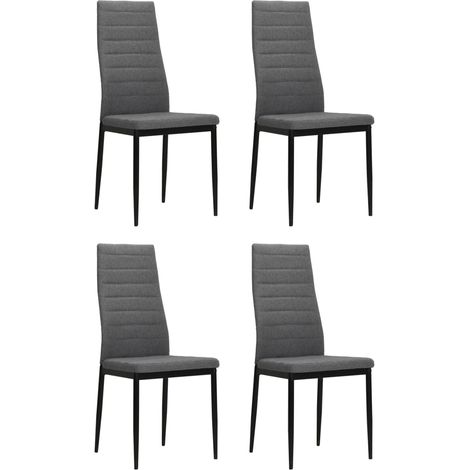 Juego de 4 sillas de cocina comedor de diseño moderno en tela gris claro CDS021504