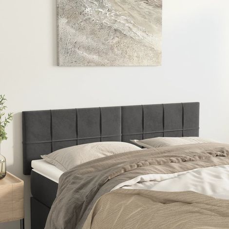 Kopfteile Dunkelgrau 144x5x78/88 cm Samt