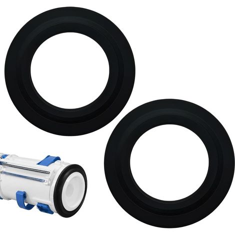 2PCS Joint Chasse d'Eau WC en Silicone, 72 mm x 45 mm Joints Valve Chasse-d'eau de Rechange, Compatible avec Siamp Optima 49 50，Rondelle d'Étanchéité pour Mécanisme de Toilette, Noir (1/5)
