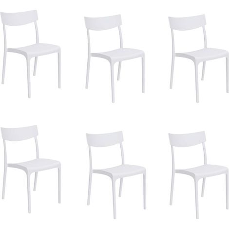 Gloupie Set 6 Sedie Provence in Polipropilene Bianca, Impinabili,46x54x80 cm, peso 3,3 kg, Design Vintage, 100% Made in italy (1/5)