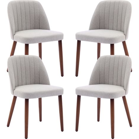 Dining Chair - Striped Basic - Linen Grey, 2-Piece Set - for Kitchen, Dining Room, Home (1/5)
