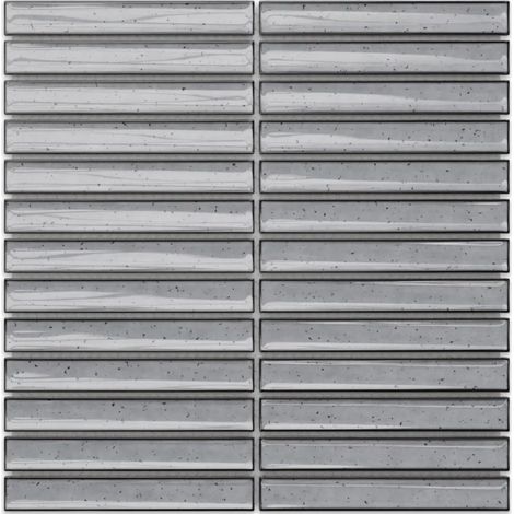 Ilcom mosaico in ceramica su rete per bagno e cucina 29.6cm x 30cm - Grey Piano (1/5)